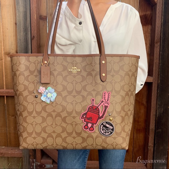 Coach Keith bag Haring tote zip wallet khaki set - Picture 2 of 8